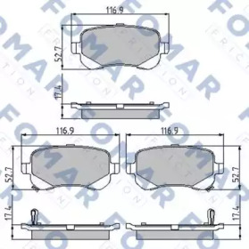 FOMAR FRICTION fo895581 -  Комплект тормозных колодок, дисковый тормоз